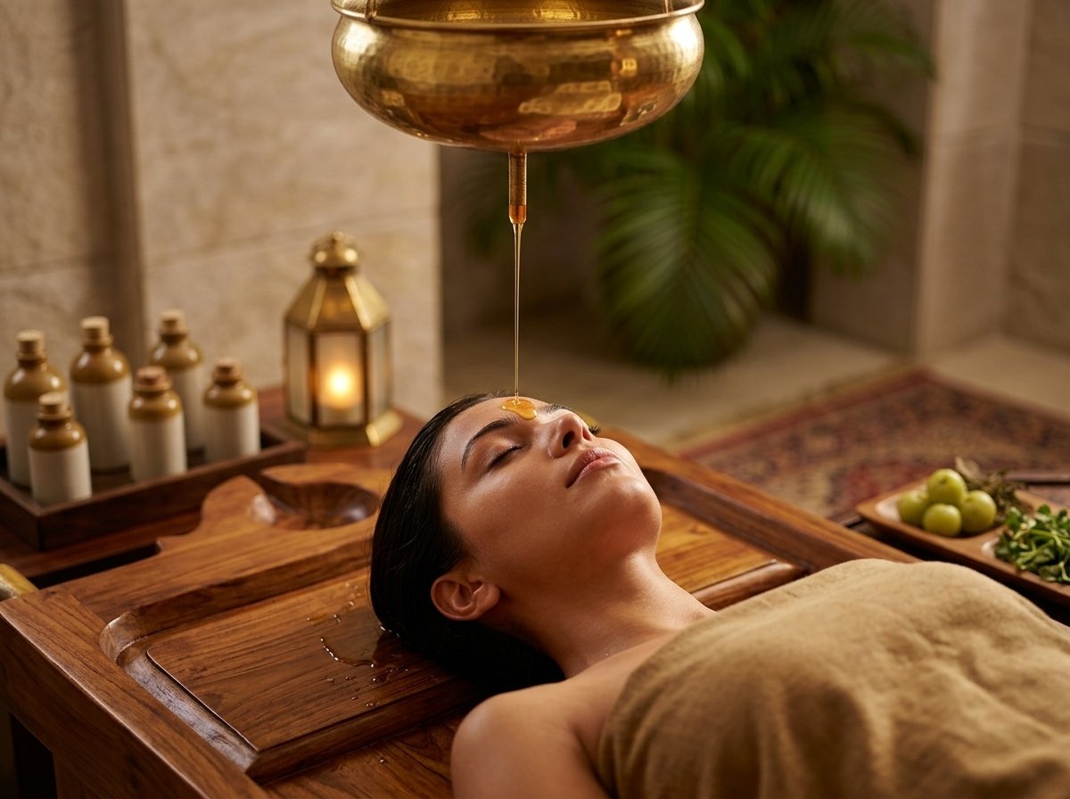 10 Shirodhara Continuous Oil Stream on Forehead